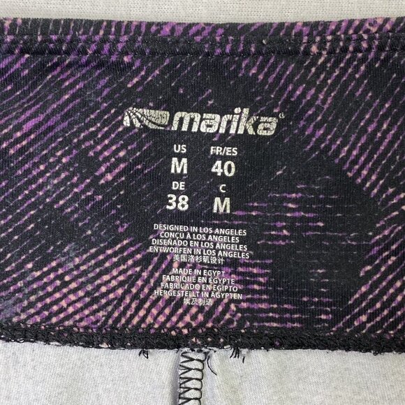 Marika Pull On Leggings Womens size Medium Ankle Length Black Purple - Picture 6 of 6
